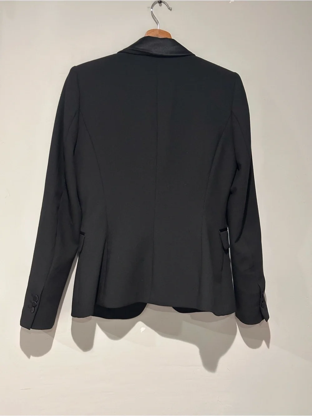 Zara Women’s Black Tuxedo Suit Set Blazer S Pants Satin Trim XS Formal - Picture 9 of 13